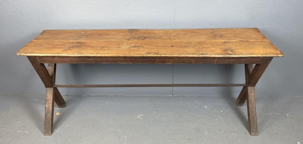 Antique Pine Trestle Table (1 of 5)
