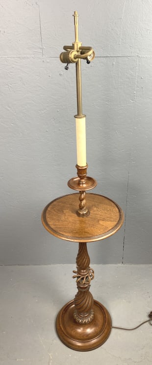 Antique Mahogany Floor Lamp (1 of 4)