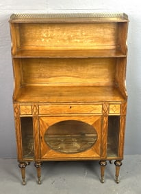 Georgian Satinwood Cabinet with Open Bookshelves