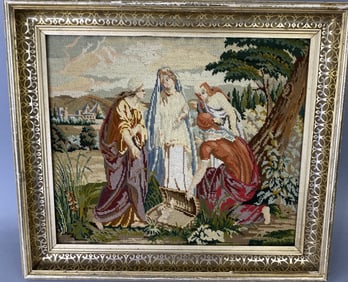 Needlepoint Tapestry in 19th C. Gilt Frame
