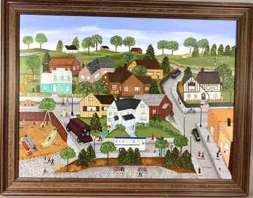 Marie Keegan Naive Town Scene