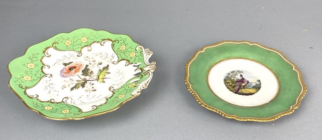 Worcester Flight, Barr & Barr Apple Green Plate