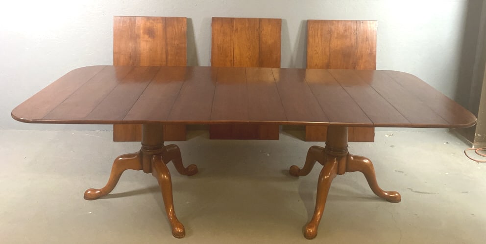 Double Pedestal English Cherry Dining Table (1 of 6)