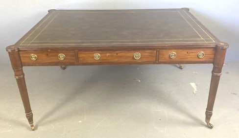 Baker Mahogany Leather Top Writing Table