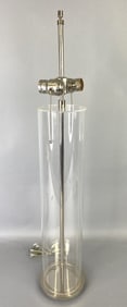 Tall Lucite & Chrome Table Lamp