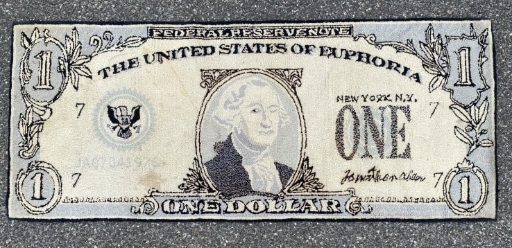 $1 Bill Hooked Rug (1 of 2)