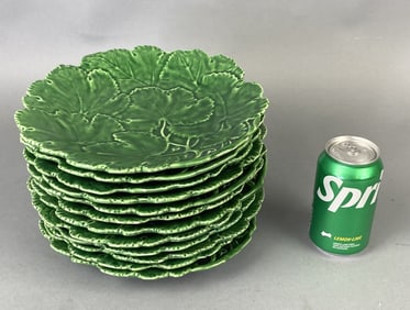 Set of 12 Italain Green leaf Plates