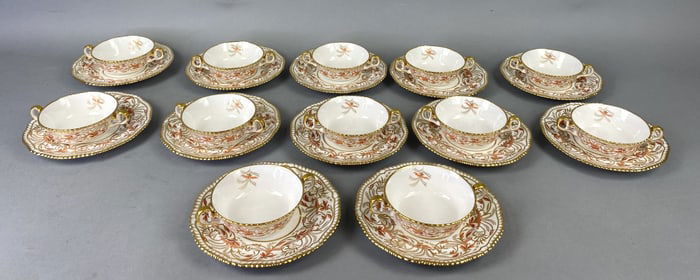 12 Spode Regency Orange & Gold Set