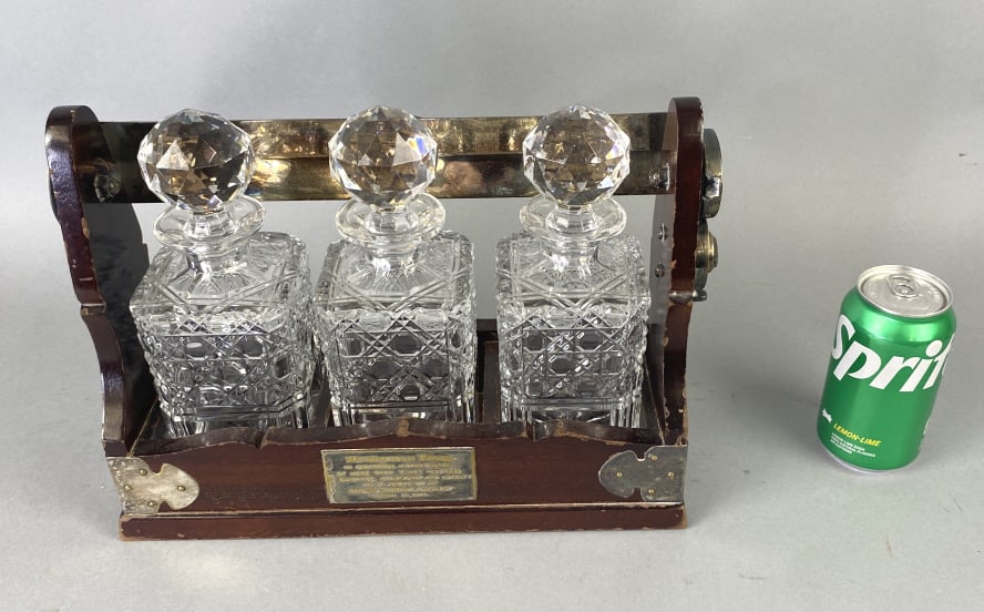 Tantalus w/ 3 Crystal Decanters (1 of 5)