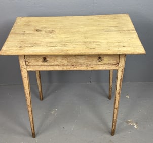 19th C. Painted One Drawer Side Table