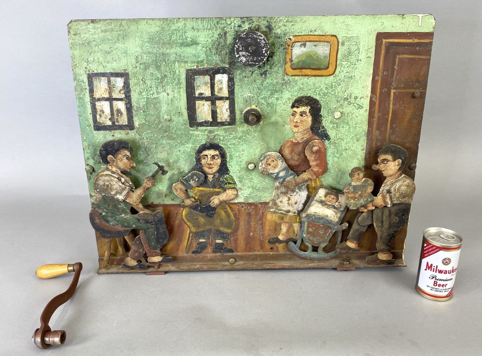 Fork Art Metal Automaton: Fork Art Metal Automaton. 20"h x 25 1/2"w Condition: Overall wear, needs new cord.