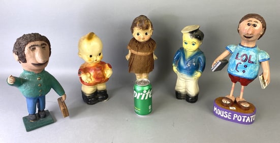 2 Chalkware Figures w/ Others