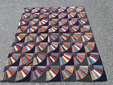 Fan Crazy Quilt Hand Made