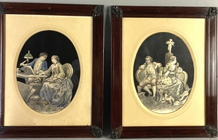 Pair of Victorian 3D Courting Prints