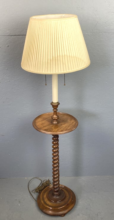Walnut Barley Twist Floor Lamp (1 of 3)