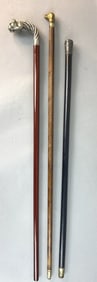 3 Canes: Bulldog, Spaniel & Sterling Top