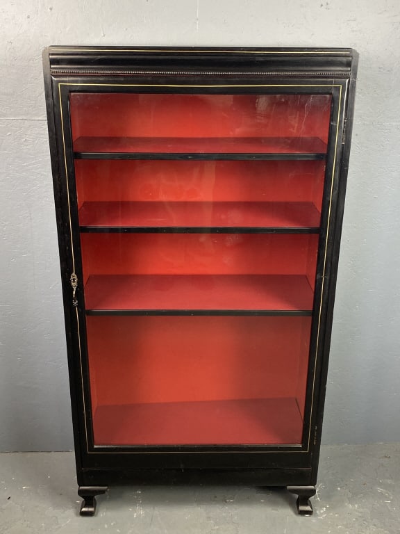 Black Lacquer 1 Door Curio Cabinet (1 of 4)