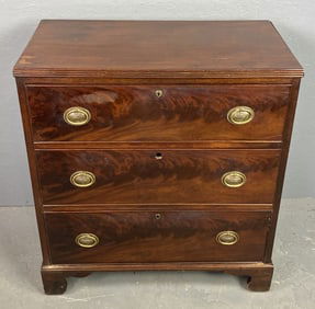 English 19th C. Mahogany 3 Drawer Chest