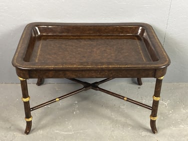 Regency Style Paint Decorated Tray on Stand