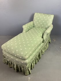 Green & Floral Upholster Chaise Lounge
