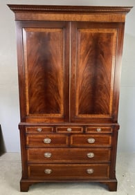 Georgian Style Mahogany Linen Press