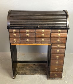 Watchmakers Cabinet with Tambour Wood Top