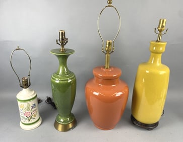 Group of 4 Contemporary Porcelain Lamps