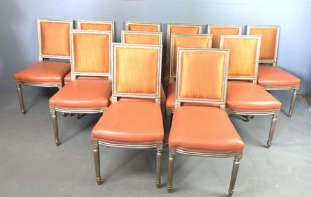 12 Louis XVI Style Upholstered Dining Chairs