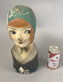 19th C. French Paper Mache Ladies Bust