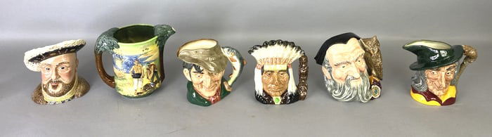 Group of 5 Toby Mugs & 1 Pitcher