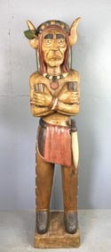 Carved & Painted Wood Cigar Store Indian