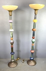 2 Studio Pottery Sculptural Floor Lamps