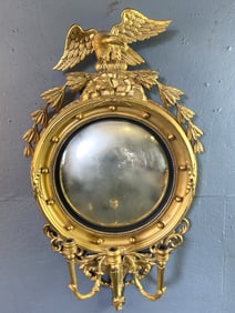 19th C. Giltwood Convex Mirror