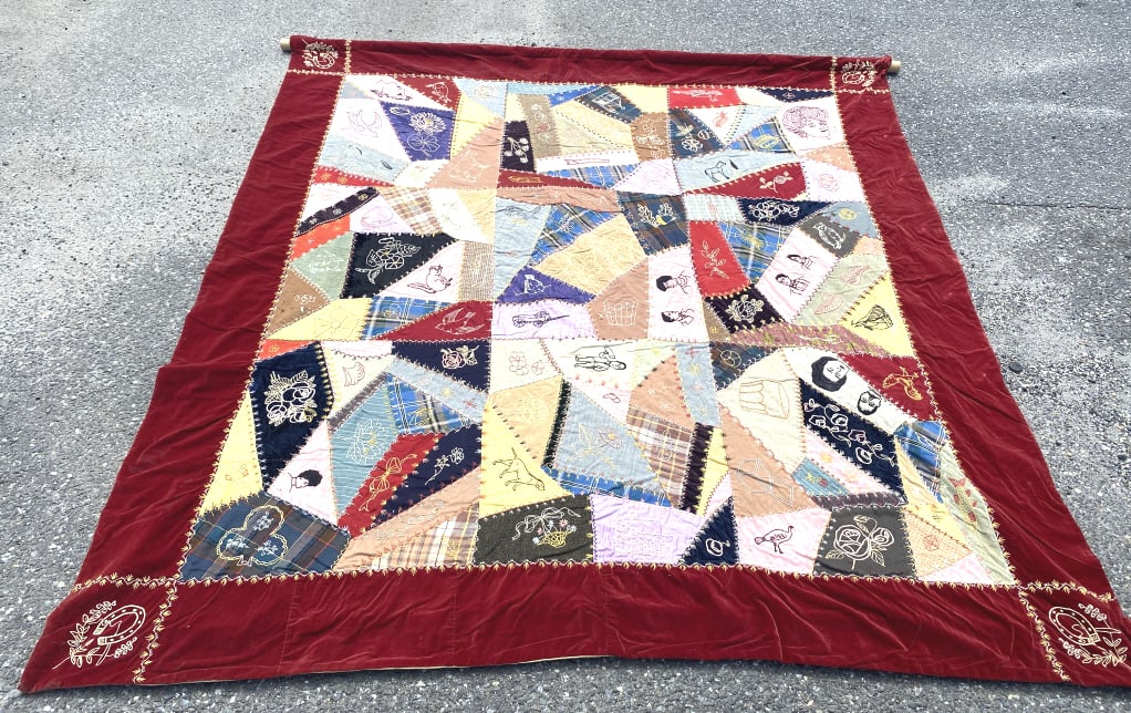 Folk Art Hanging Quilt: Folk Art Hanging Quilt 78"h x 71"w