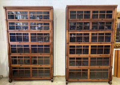 Pair of Mission Style Mahogany Legal Bookcases