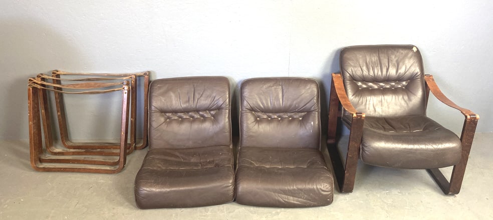 Mid Century Modern Leather Armchair (1 of 6)