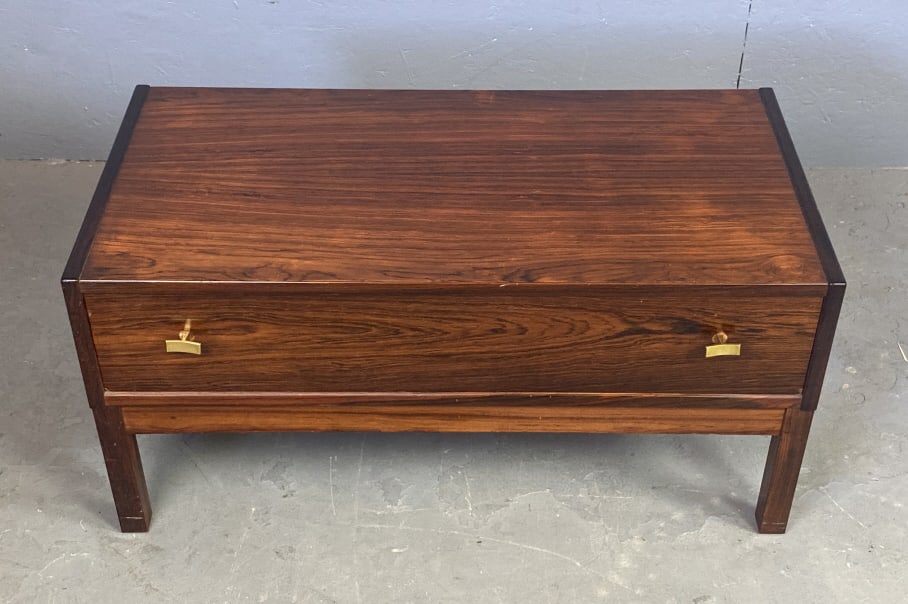 Danish Modern Rosewood One Drawer Low Table (1 of 5)
