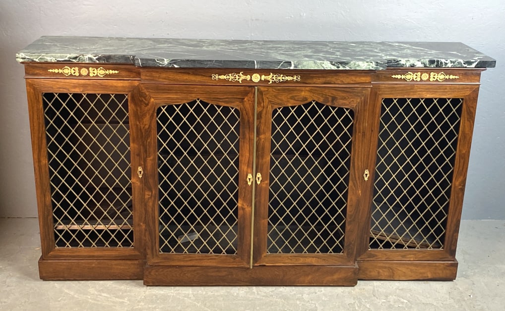 Regency Rosewood Marble Top Side Cabinet (1 of 6)