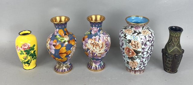 Group of Four Cloisonne Vases