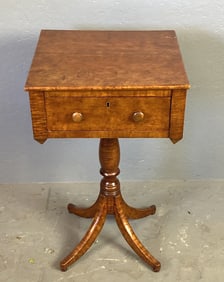 19th C. Maple One Drawer Stand