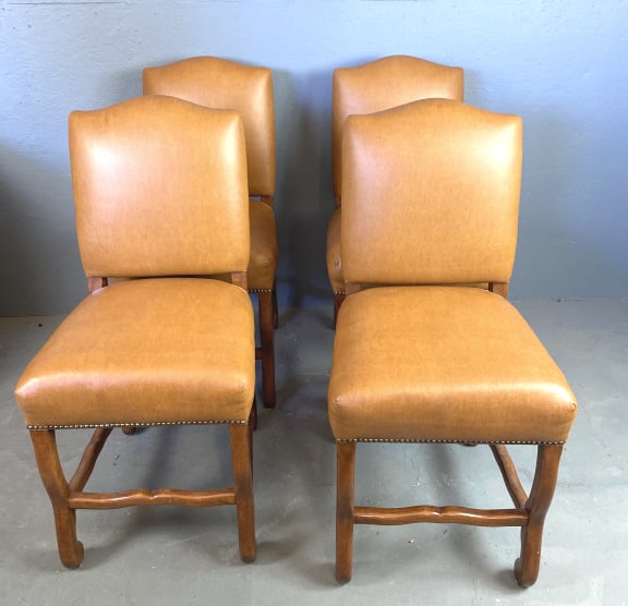 4 Ralph Lauren Style Leather Chairs: 4 Ralph Lauren Style Leather Chairs 41 1/2"h x 20 1/2"w x 24"d
