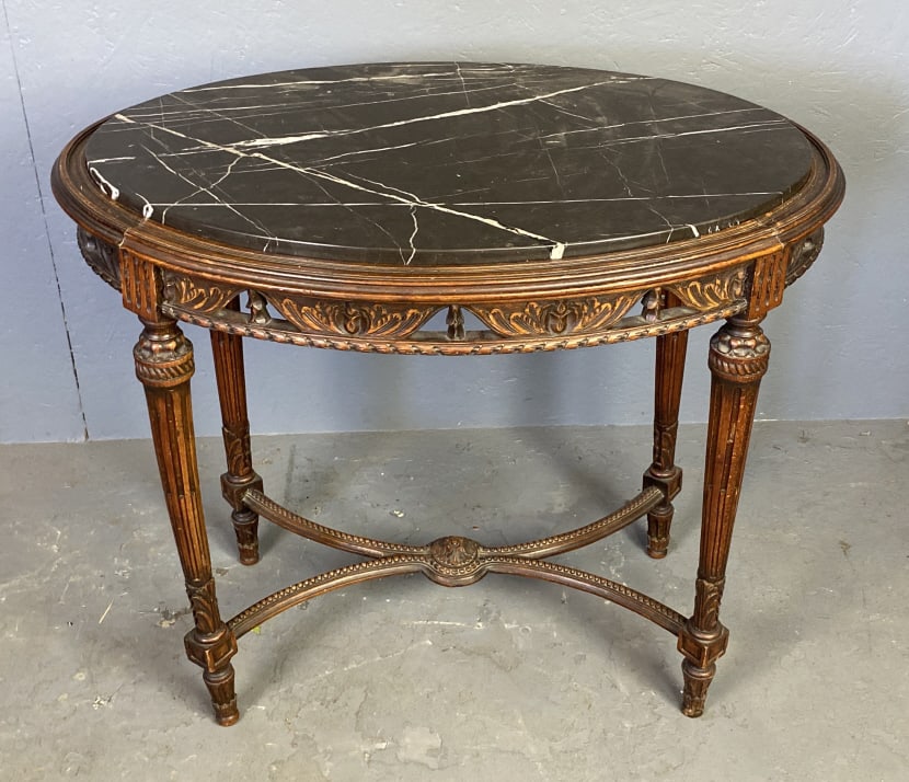 Louis XVI Style Marble Top Side Table (1 of 5)