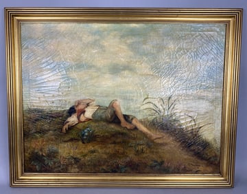 O. Duggan 1934 Boy Laying in a Field
