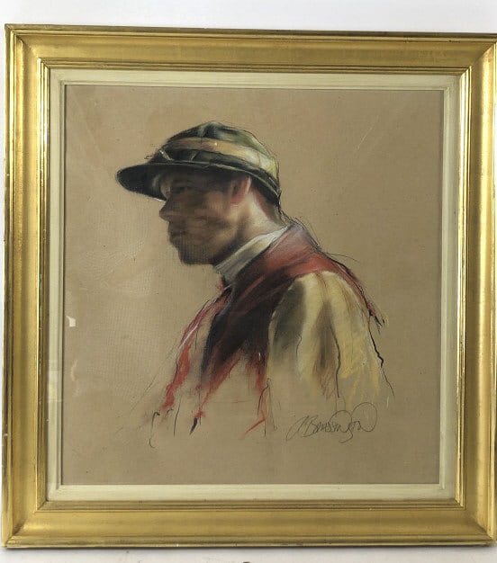 Alan Brassington Portrait of a Jockey: Alan Brassington Portrait of a Jockey Pastel, signed (lr) Provenance: The Park Gallery, London Sight: 21 1/2"h x 20"w
