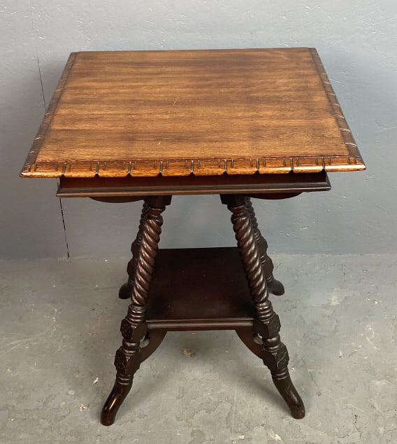 Victorian Carved Walnut Side Table (1 of 4)