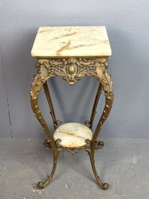 Victorian Bronze & Onyx Plant Stand