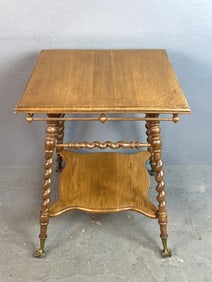 Victorian Oak Barley Twist Side Table