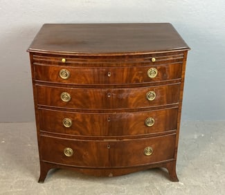 19th C. English Mahogany Bow Front Chest