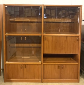 Danish Modern 2 Section Wall Unit
