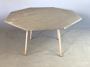 MCM Woodard "Sculptura" Stone Top Dining Table